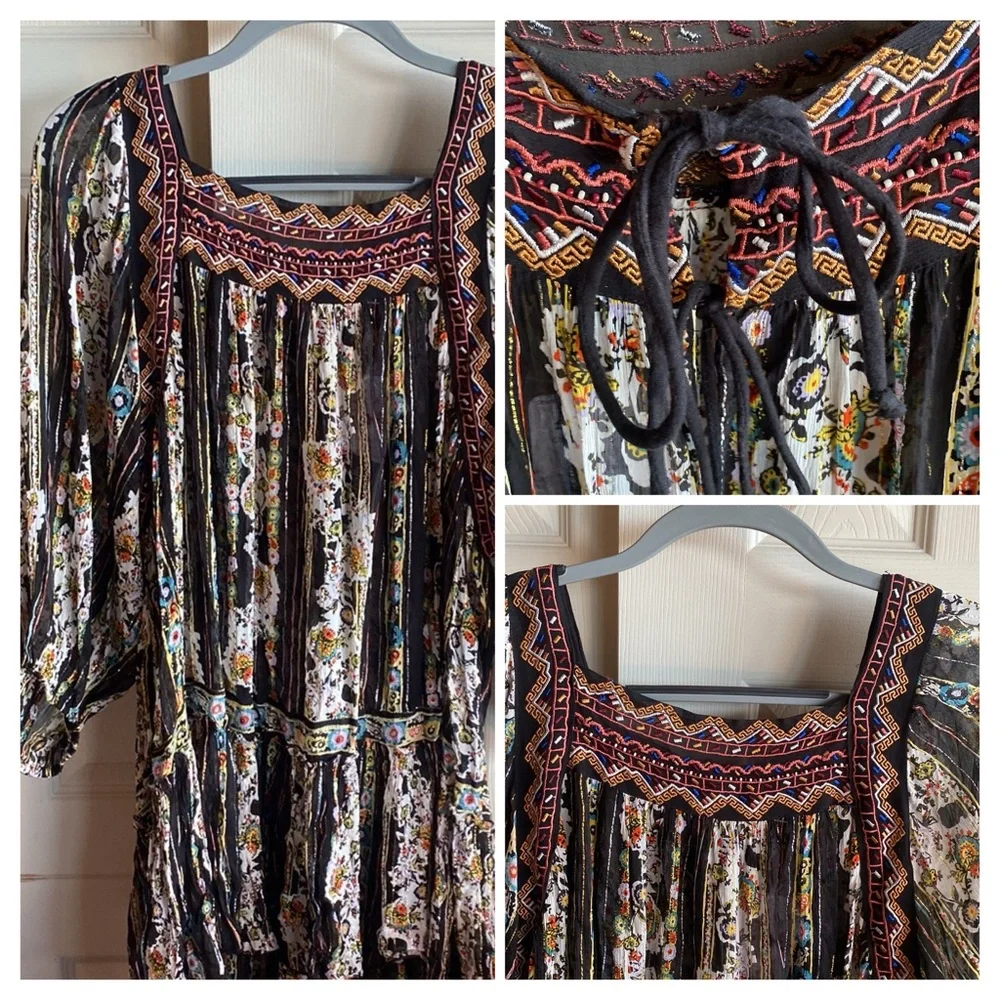 Free People NWT Dance Magic Long Sleeve Boho Tunic Dress Size medium - Picture 7 of 15